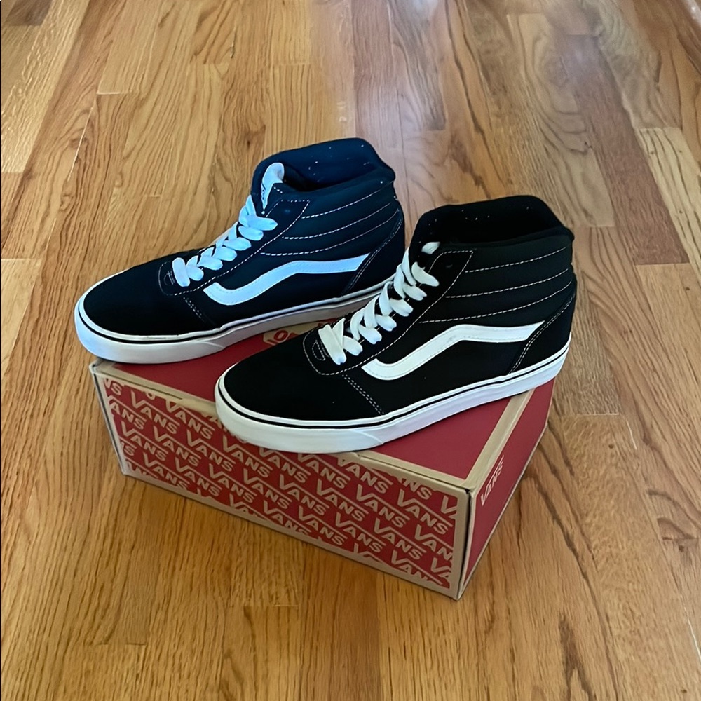 Vans Black and White Sk8-Hi Sneakers